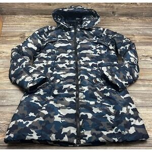 Valuker‎ Womens Jacket Multicolor XXL Camouflage Hoodie Down Full Zip Long